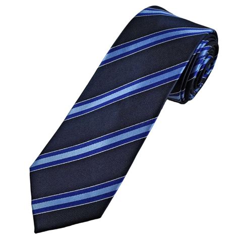 blue silver stripe tie prada|Baltic Blue Silk tie .